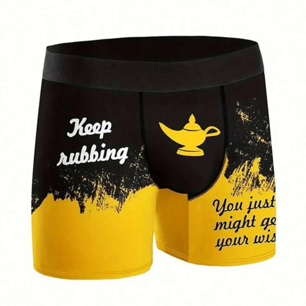 🪷 “Keep Rubbing, You Might Just Get Your Wish” Mens Boxer Briefs - Picture 2 of 6